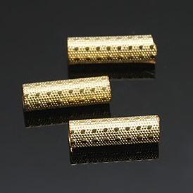 Perles tubulaires fourrées d'or jaune, 1/20 14 k rempli d'or, 10x3mm, Trou: 2mm