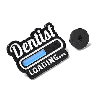 Dental Theme Enamel Pins, Black Zinc Alloy Brooch for Backpack Clothes