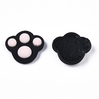 Opaque Resin Cabochons, Cat Claw Print