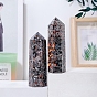Point Tower натуральный флуоресцентный сиенитовый камень украшение для дома, исцеляющие каменные палочки, Декоры для медитации и терапии Рейки чакры, шестиугольник призма