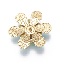 Golden Tone Brass Bead Caps, with Enamel, Flower