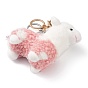Cute Alpaca Cotton Keychain, with Iron Key Ring, for Bag Decoration, Keychain Gift Pendant