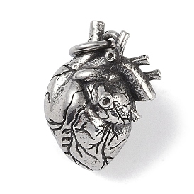 Viking 316 Surgical Stainless Steel Pendants, with Jump Rings, Heart Charm