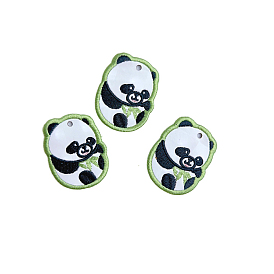 Panda/trébol tela bordada computarizada planchar/coser parches, accesorios de vestuario