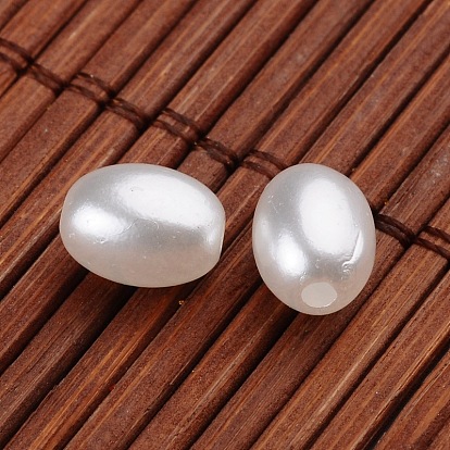 Granos de la perla de imitación de acrílico ovales, 9x7 mm, Agujero: 2 mm, sobre 2000 unidades / 500 g