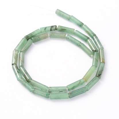 Column Natural Green Aventurine Beads Strands, 13x4mm, Hole: 1mm, about 30pcs/strand, 15.7 inch
