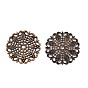 Brass Vintage Filigree Findings, Round, 25x1mm, Hole: 2mm