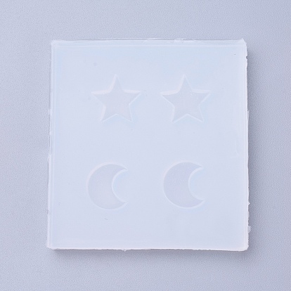Food Grade Silicone Molds, Resin Casting Molds, For UV Resin, Epoxy Resin Jewelry Making, Square with Moon and Star