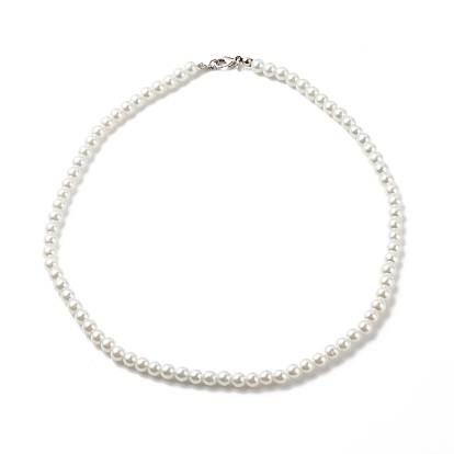 Glass Pearl Round Beaded Necklace for Women