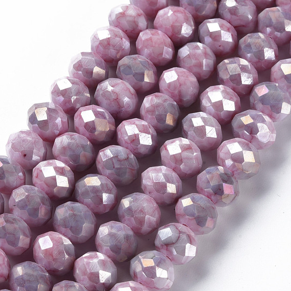 Cuisson opaque de perles de verre peintes, facette, rondelle