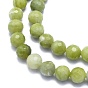 Taiwan naturelles perles de jade de brins, ronde, à facettes (128 facettes)