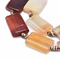 Natural Agate Beads Strands, Dyed & Heated, Rectangle
