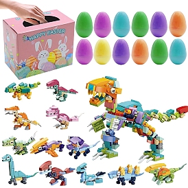 Jouets en plastique, accessoires de jouets de construction de dinosaures, jouet oeuf surprise de pâques bricolage pour enfants