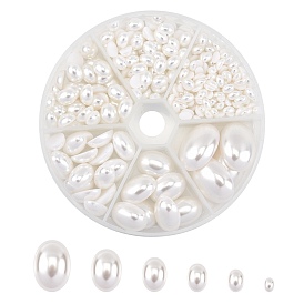 Eco-Friendly Plastic Imitation Pearl Cabochons, High Luster, Grade A, Oval