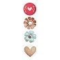 3 d pegatinas en rollo con estampado de flores y corazones, etiquetas autoadhesivas de etiquetas de regalo de papel, para la fiesta, regalos decorativos