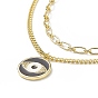 2 шт. 2 комплект ожерелья с кулоном в виде конского глаза из прозрачного кубического циркония, латунные скрепки цепи ожерелья для мужчин женщин