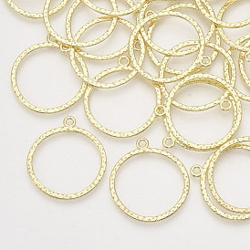 Alloy Open Back Bezel Pendants, For DIY UV Resin, Epoxy Resin, Pressed Flower Jewelry, Ring