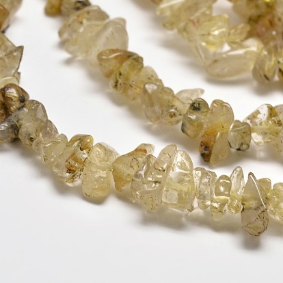 Puce Naturelles Rutile perles de quartz brins, 5~8x5~8mm, Trou: 1mm, 34 pouce
