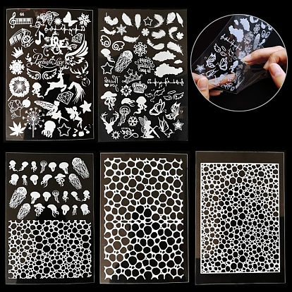 Películas decorativas de plástico, hojas de imagen transparente para artesanía de resina, material de relleno de resina