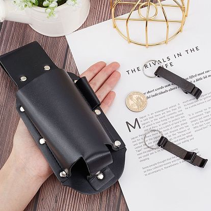 Gorgecraft 1Pc PU Leather Wine Bottle Cover, for Wine Gift Packaging Decorate, with 2Pcs Aluminum Alloy Bottle Opener Keychain