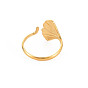 304 Stainless Steel Ginkgo Leaf Wrap Open Cuff Ring for Women
