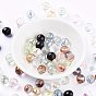 Perles de verre tchèques galvanisées, arc-en-ciel plaqué, facette, ronde