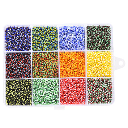 12/0 Opaque Colours Seep Glass Beads, Round Seed Beads