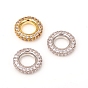Brass Micro Pave Cubic Zirconia European Beads, Large Hole Beads, Ring