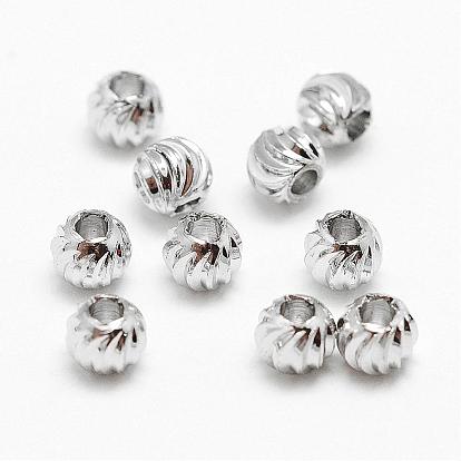 Perles ondulées en laiton, ronde, sans cadmium et sans nickel et sans plomb