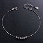 SHEGRACE Simple Elegant 925 Sterling Silver Anklet, with Six Small Beads