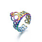 304 Stainless Steel Heart Crown Open Cuff Ring for Women