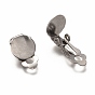 304 Stainless Steel Clip-on Earring Findings, with Round Flat Pad, For Non-Pierced Ears