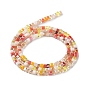 Gradient Color Electroplate Glass Bead Strands, Segmented Multi-color, AB Color Plated, Faceted, Cube