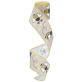 Полиэфирная лента, одно лицо подсолнечника пчелы абзац шаблон, для упаковки подарков, цветочные банты поделки украшения