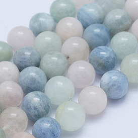 Natural Morganite Beads Strands, Round, Grade A