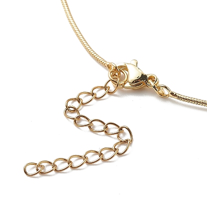5pcs 5 coeur de zircone cubique de couleur avec des colliers pendentifs mauvais œil sertis de chaînes de serpent rondes, or 304 bijoux en acier inoxydable pour femmes