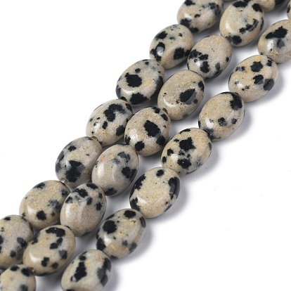 Natural Dalmatian Jasper Beads Strands, Oval