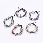 Adjustable Natural Gemstone Multi-strand Bracelets, Nylon Thread Bracelets, with Natural Rose Quartz and Pearl Beads
