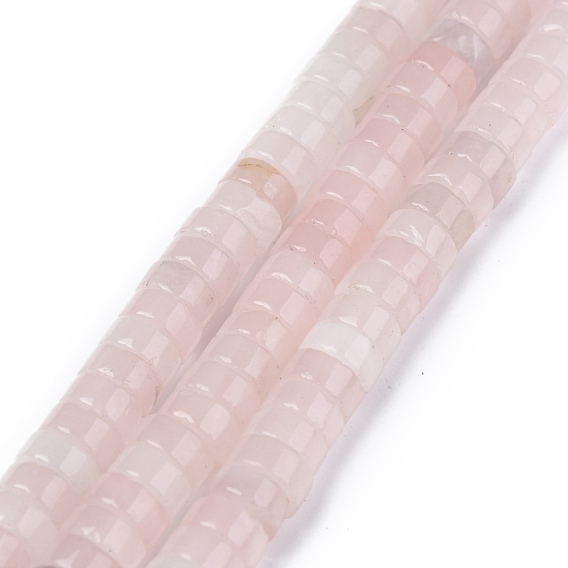 Natural Rose Quartz Beads Strands, Heishi Beads, Flat Round/Disc