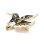Bird Enamel Pin with Rhinestone, Animal Alloy Badge for Backpack Clothes, Golden
