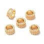 Rack Plating Brass Micro Pave Cubic Zirconia European Beads, Large Hole Beads, Long-Lasting Plated, Column