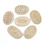 Handmade Reed Cane/Rattan Woven Beads, For Making Straw Earrings and Necklaces, No Hole/Undrilled, Oval