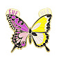 Broches en alliage thème printemps, épinglette papillon en émail, pour les vêtements de sac à dos, or