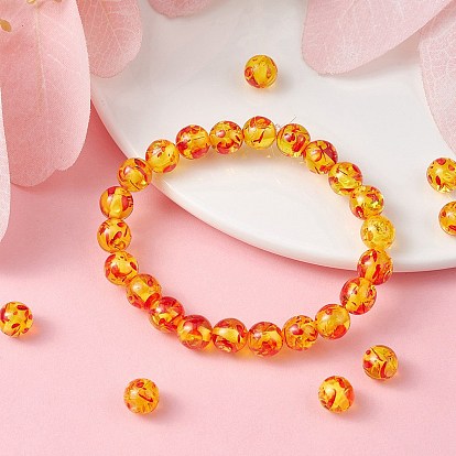 Resin Imitation Amber Beads, Round