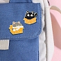 Chat de dessin animé dans la broche de la boîte en papier, jolies épingles en émail en alliage d'animaux, badge minou pour sac à dos de vêtements
