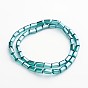Pearl Luster Plated Faceted Cuboid Electroplate Glass Beads Strands, 8x4x4mm, Hole: 1mm, about 50pcs/strand, 16 inch