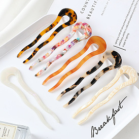 Chic Hair Accessories Set: Vinegar Acetate Plate Hairpin, U-Shaped Wave Clip, Bun Maker & Headband