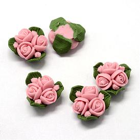 Handmade Porcelain Cabochons, China Clay Beads, Flower