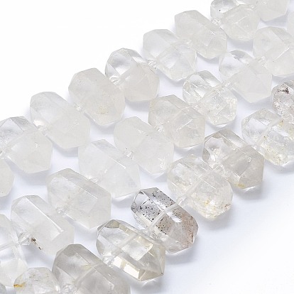 Naturelles cristal de quartz brins de perles, facette, pointu/puce à double terminaison