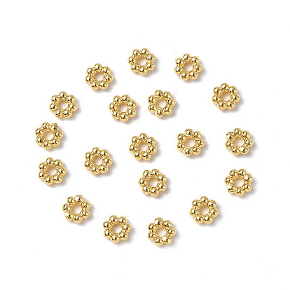 304 Stainless Steel Spacer Beads, Flower, Granulated Beads